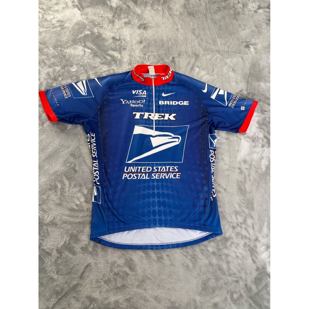 Nike United States Postal Service Cycling Jersey USPS Pro Team Mens M Blue